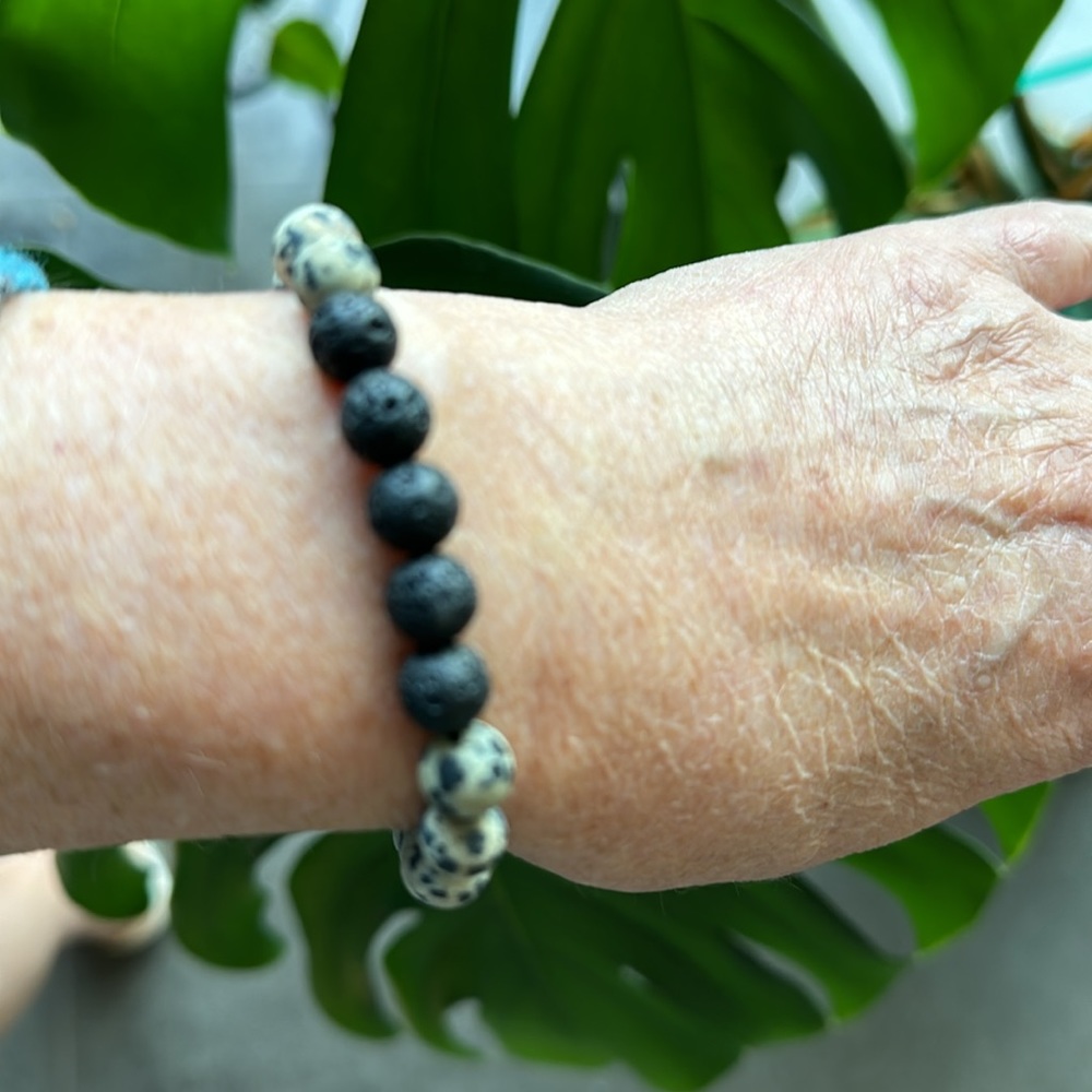 Genuine natural lava rock bead bracelet, Hawaiian